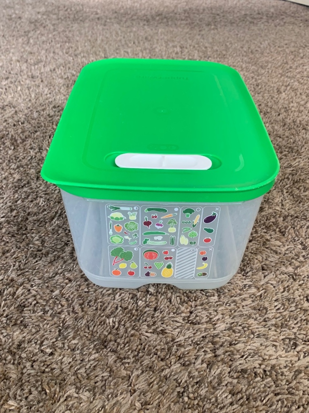 Tupperware Fridgesmart 4.4L Storage Food Prep Container Clear w/Green Lid